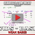 Weak Base pH pOH ka and kb Calculations in MCAT Chemistry by Leah Fisch