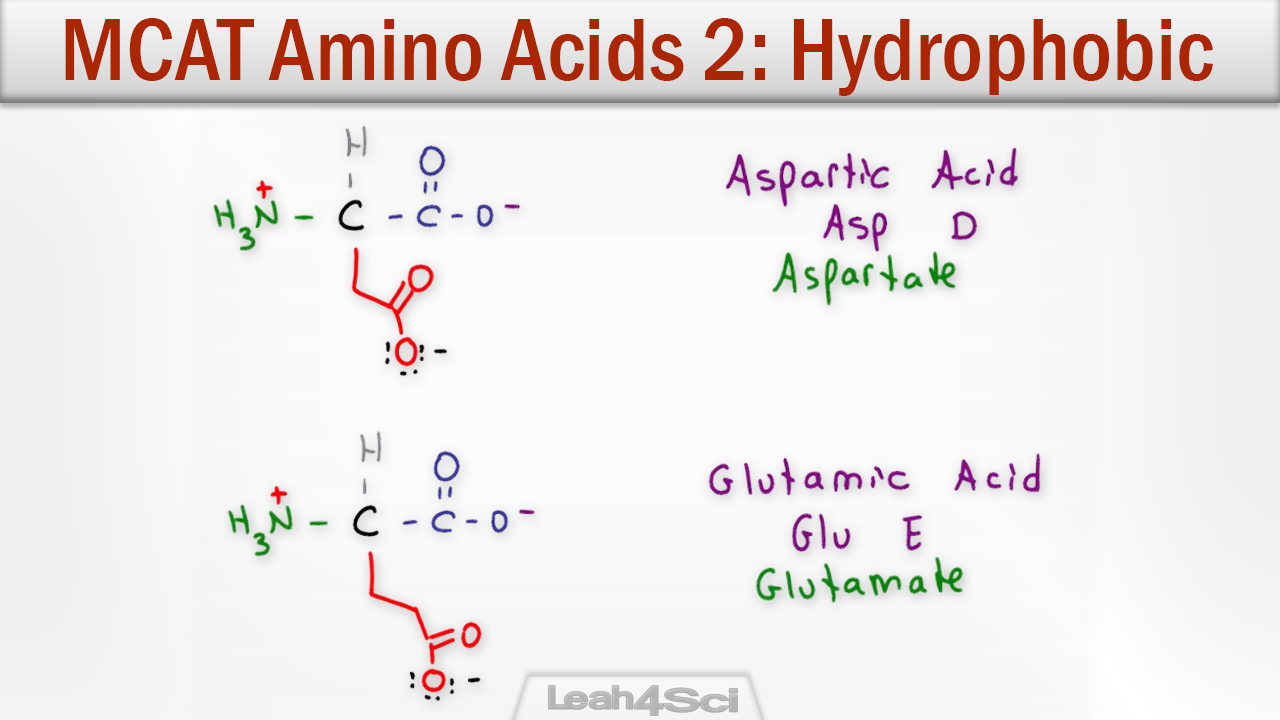 hydrophobic amino acids with nonpolar side chains