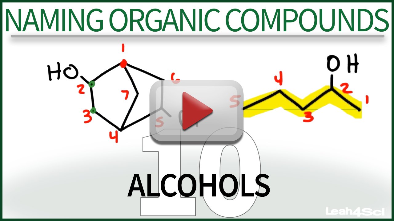 Naming Alcohols Tutorial Video With Iupac Nomenclature Examples