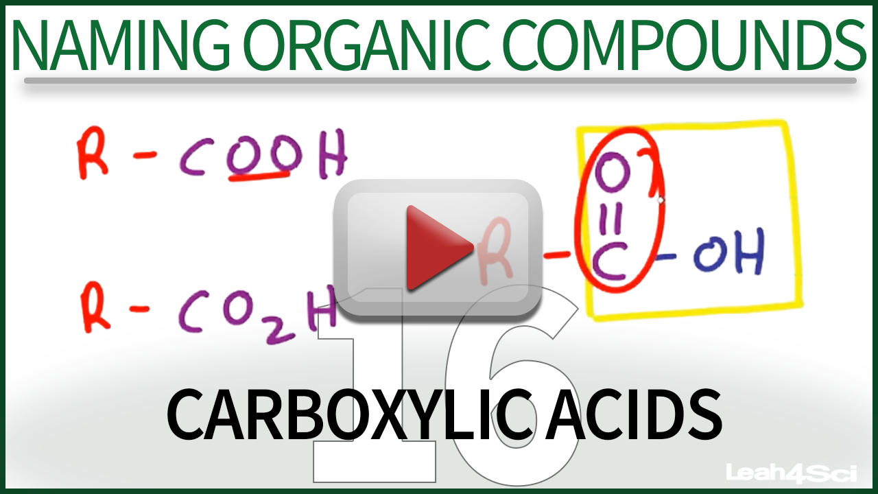 Naming Carboxylic Acids MCAT And Organic Chemistry Study Guides Videos Cheat Sheets