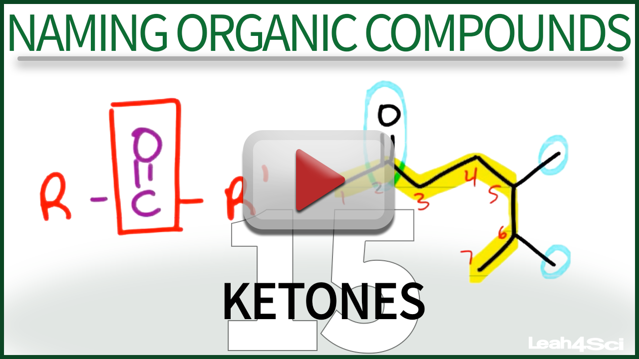 Naming Ketones A Leah4sci Tutorial Video On IUPAC Nomenclature   Naming Ketones Tutorial Video 15 Leah4sci Orgo 