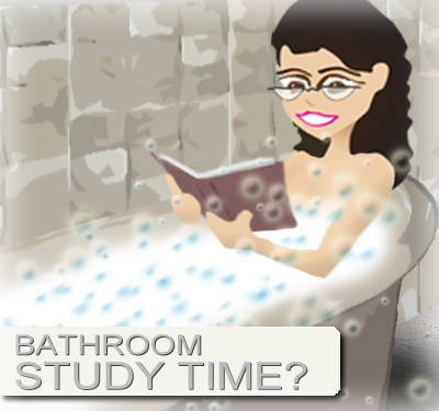 studying in the bathroom