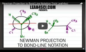 Newman Projection to Bond Line Notation Trick by Leah4Sci