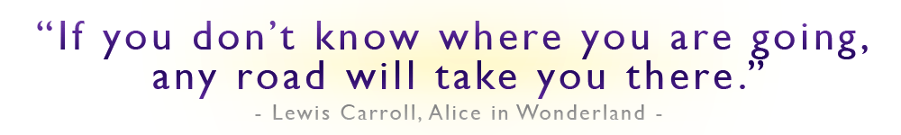 If you don't know where you are going, any road will take you there Lewis Carroll, MCAT prep