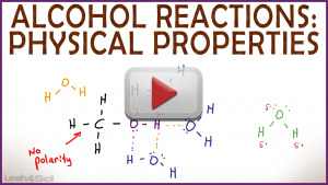 Physical Properties of Alcohol Solubility and Boiling Point Video Tutorial in Organic Chemistry by Leah Fisch