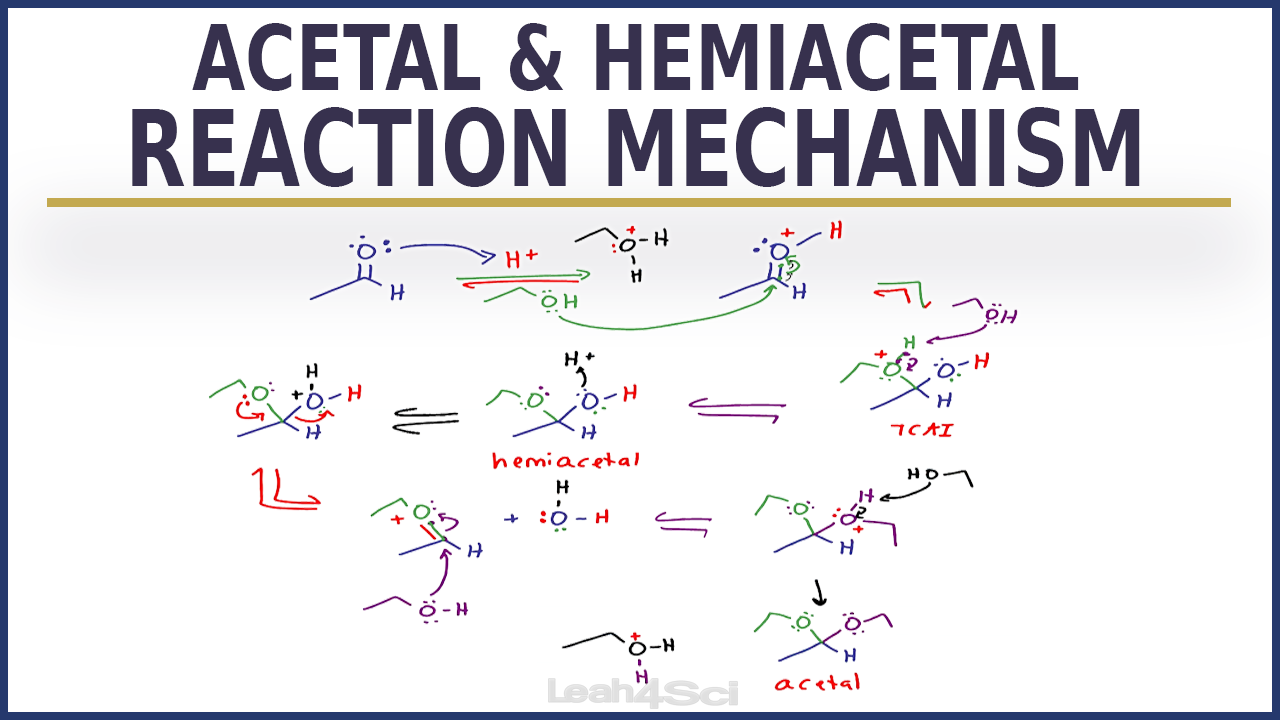 Acetal and Hemiacetal Formation Reaction Mechanism From Aldehydes and