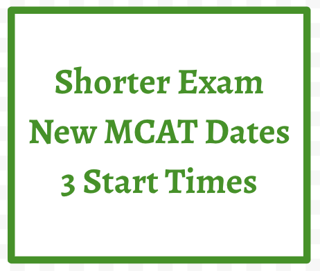 Shorter MCAT Multiple Start Times and New Test Dates AAMC