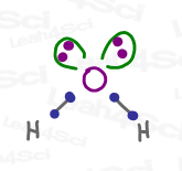 Lewis structure for oxygen including lone pairs for VSEPR theory